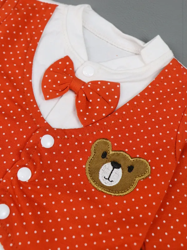 0Mth - 3Mth Bear Red Baba Suit For Newborns AJ NBS62