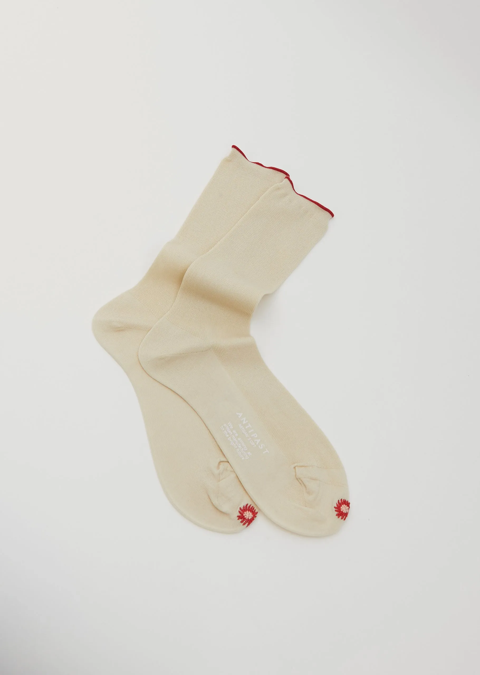 1*1 Rib Socks — Ivory