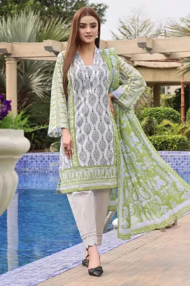 3PC Printed Unstitched Lawn Suit KLA-2396