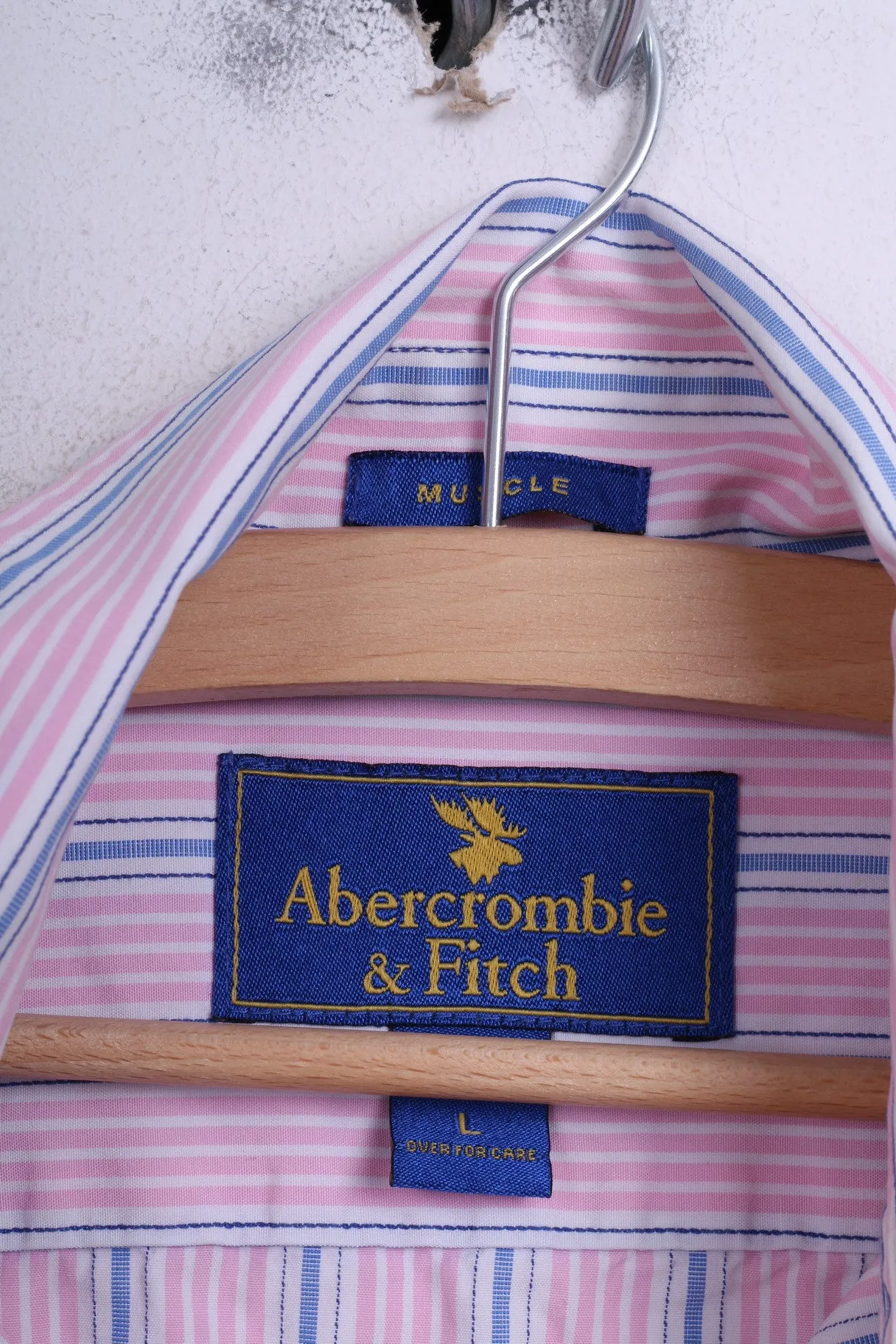 Abercrombie & Fitch Mens L Casual Shirt Striped Muscle Cotton