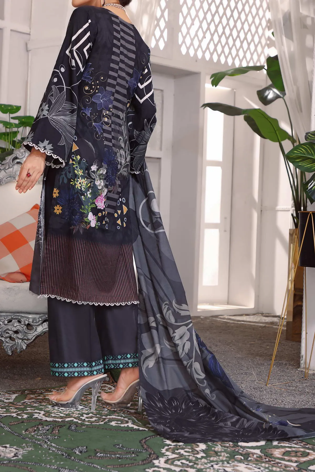 Aiza By VS Textile Embroidered Lawn Unstitched 3 Piece Suit - 09