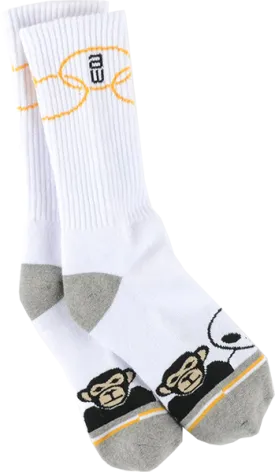 Alien Workshop Missing Link Crew Socks White - Single Pair