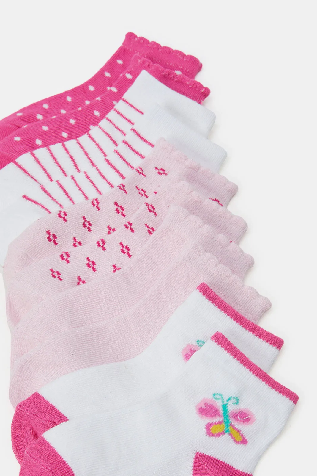 Assorted Pink Ankle Socks 5 Pair Pack