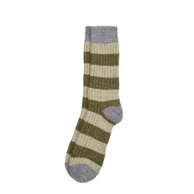 Barbour Houghton Stripe Socks Olive