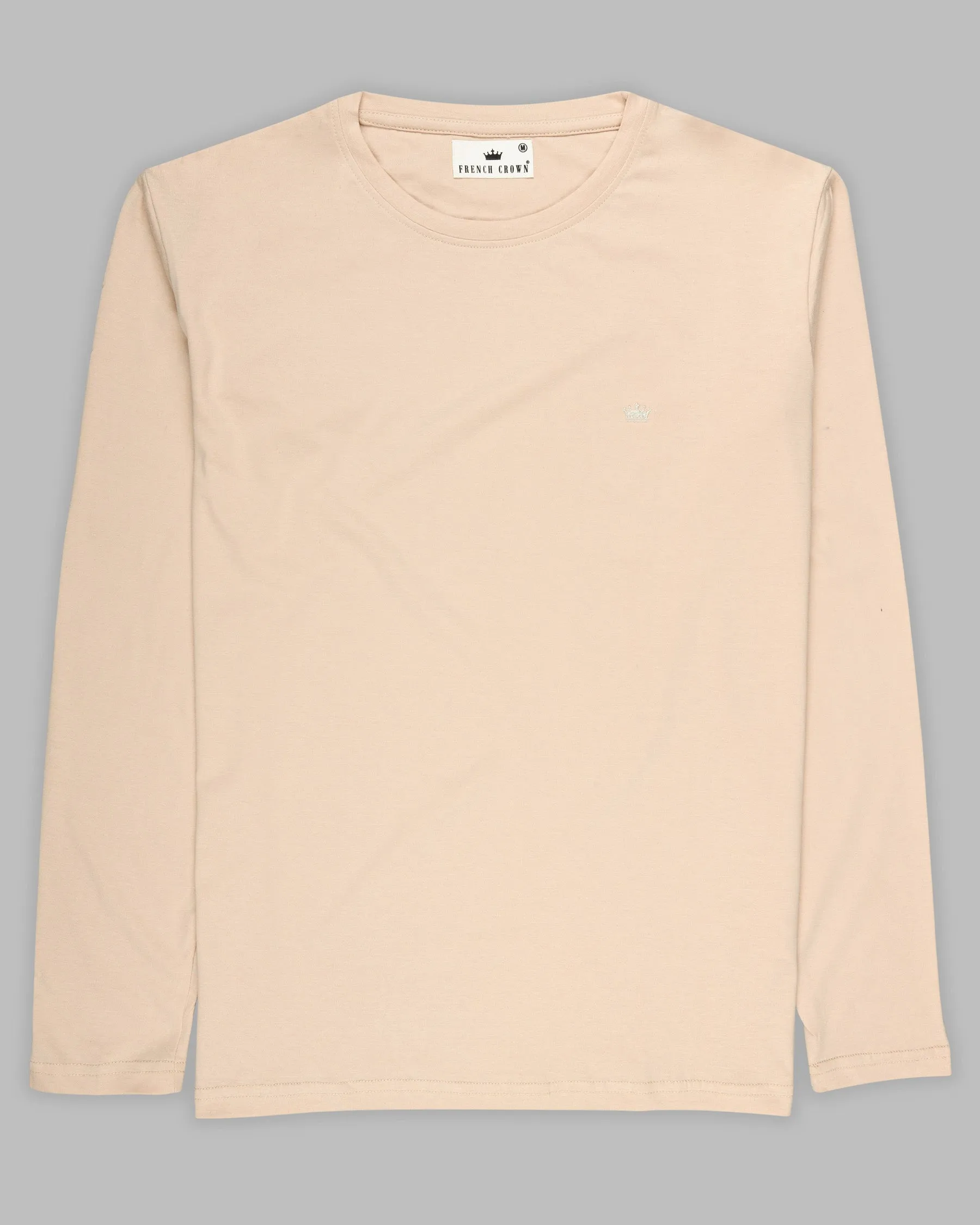 Beige Full-Sleeve Super soft Premium Cotton T-shirt