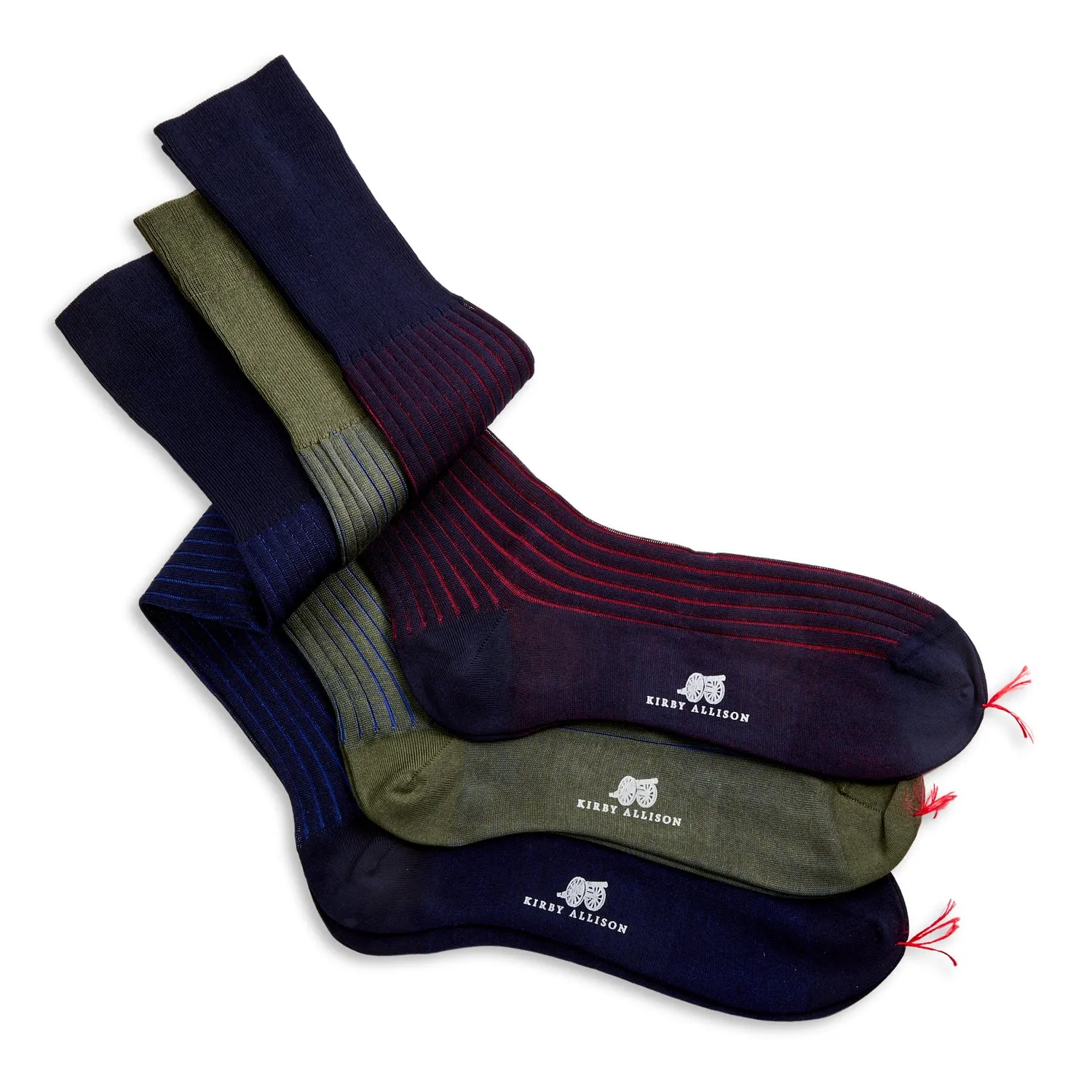 Bresciani OTC Contrasting Rib 100% Cotton Socks