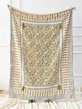 CHARTREUSE - BLOCK PRINTED THROW