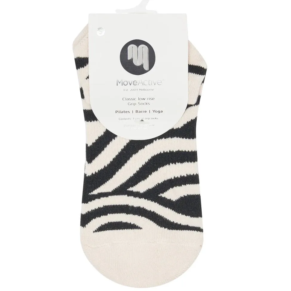 Classic Low Rise Grip Socks - Monochrome Swirl  (Barre / Pilates)