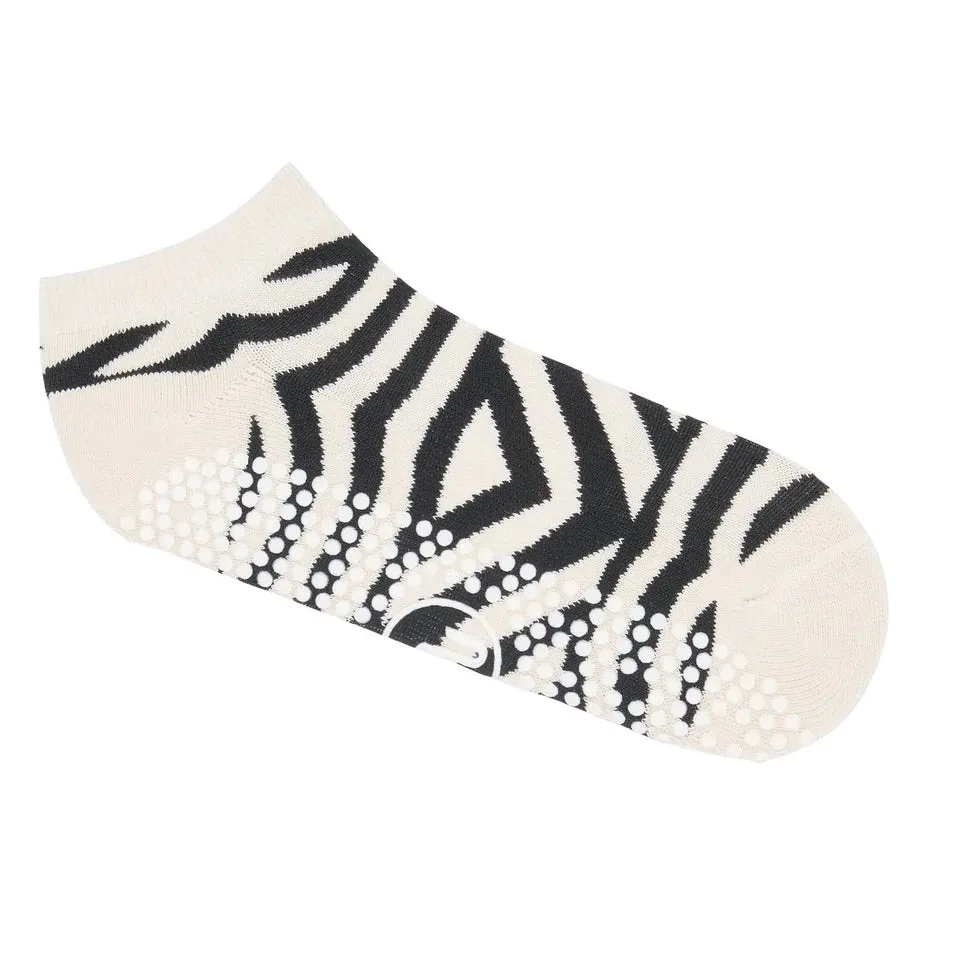 Classic Low Rise Grip Socks - Monochrome Swirl  (Barre / Pilates)