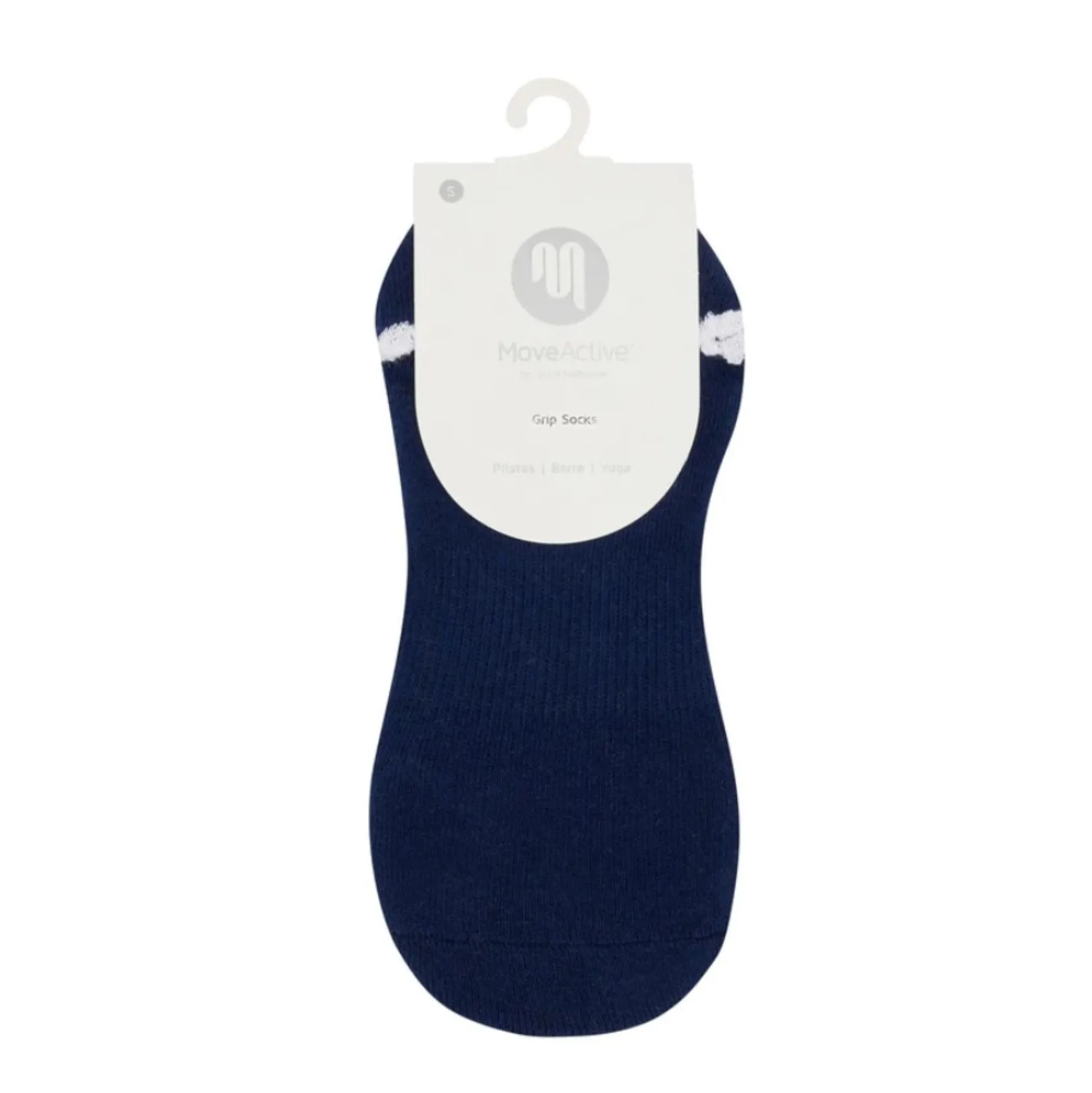 Classic Low Rise Grip Socks - Navy White Stripe Frill (Barre / Pilates)