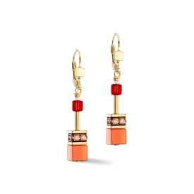 Coeur De Lion GeoCUBE® Iconic Gold Red Earrings