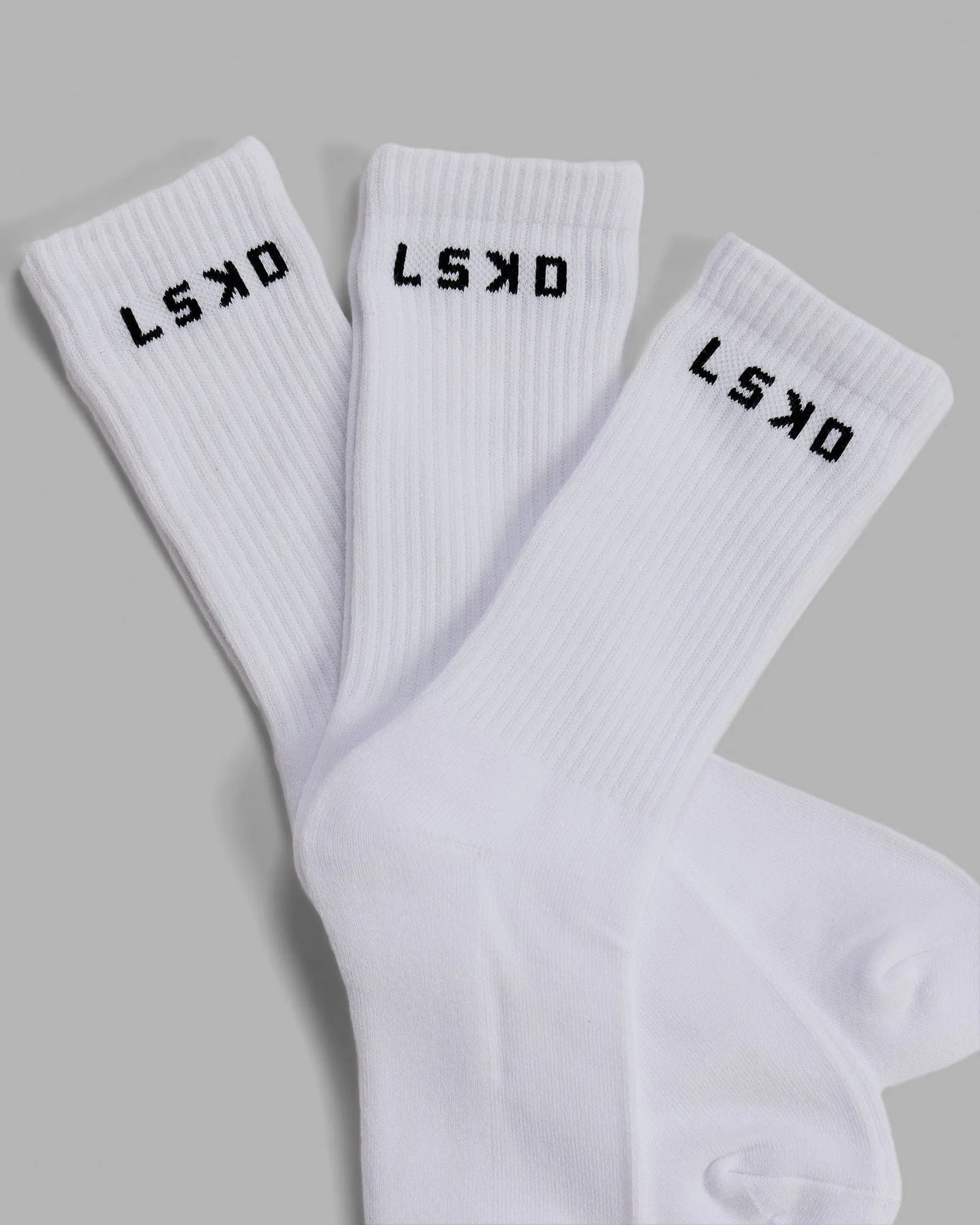 Daily 3 Pack Crew Socks - White