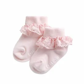 Frill Ankle Socks: Pink