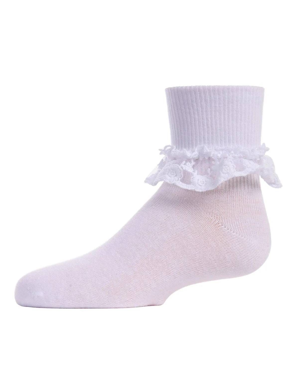 Girls' Layered Lace Cotton Blend Anklet Socks