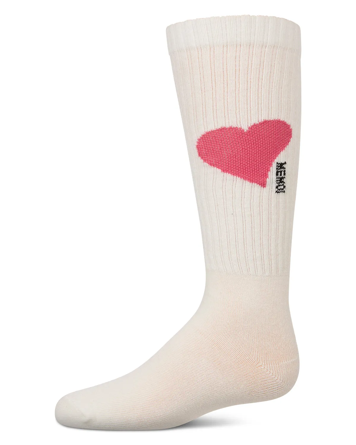 Girls' Single Heart Logo Knee High Socks