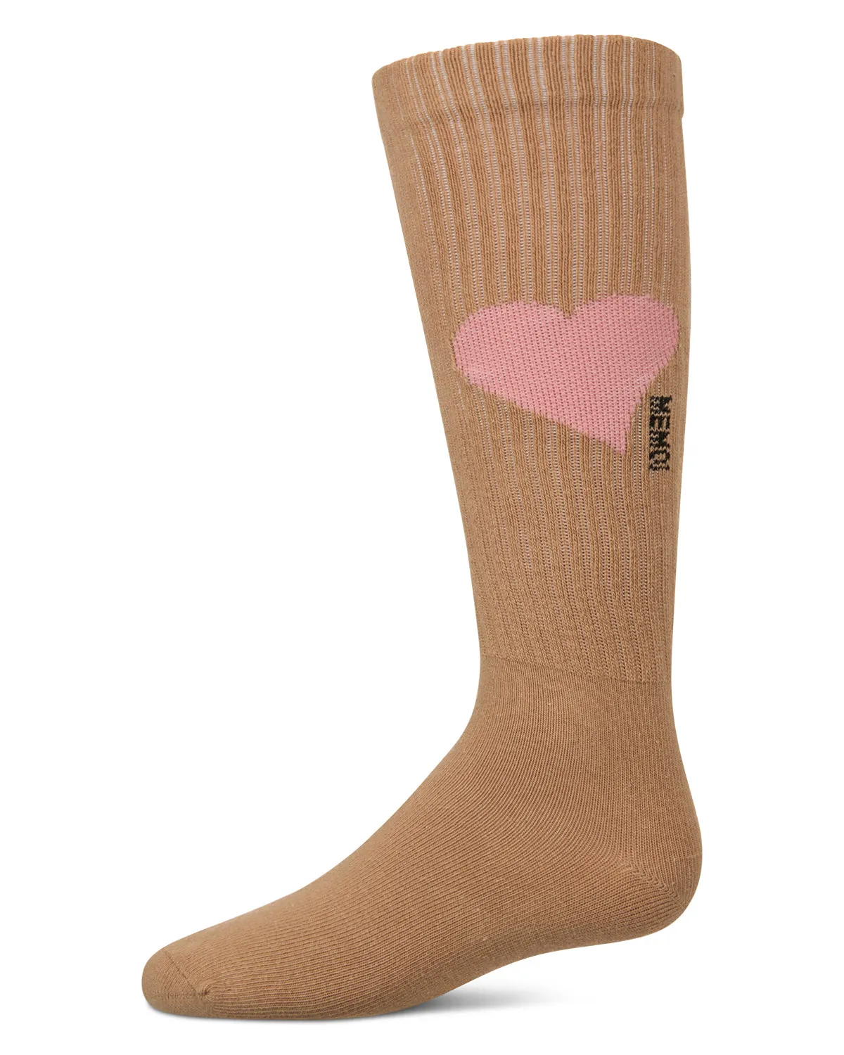 Girls' Single Heart Logo Knee High Socks