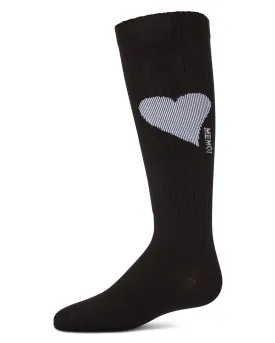 Girls' Single Heart Logo Knee High Socks