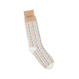 GRP Socks in Ecru Argyle Print