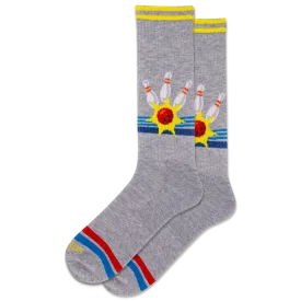 HOTSOX Men's Retro Bowling Crew Socks