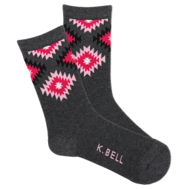 K.Bell Womens Aztec Blanket Crew Socks, American Made