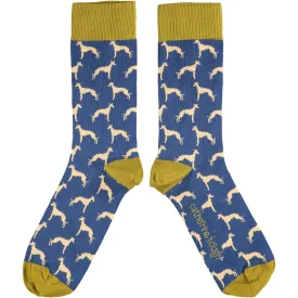 Ladies Navy Whippet Organic Cotton Ankle Socks