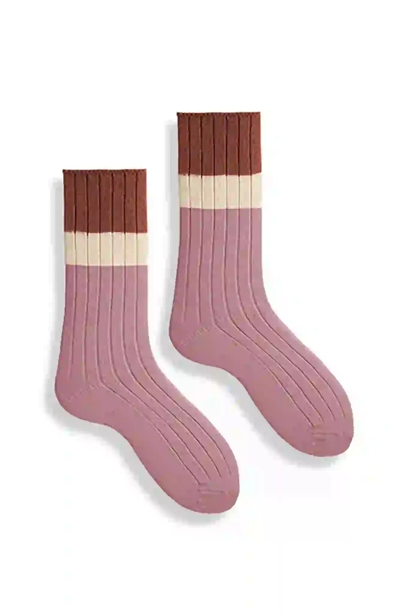 Lisa b. Colorblock Crew Socks - Rosewood