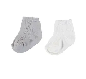 Mayoral 9361  2 pack of Socks Grey/White