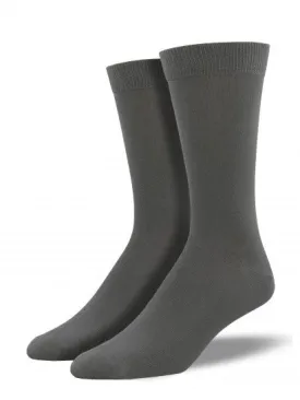 Men's Bamboo Solid Crew (Charcoal)