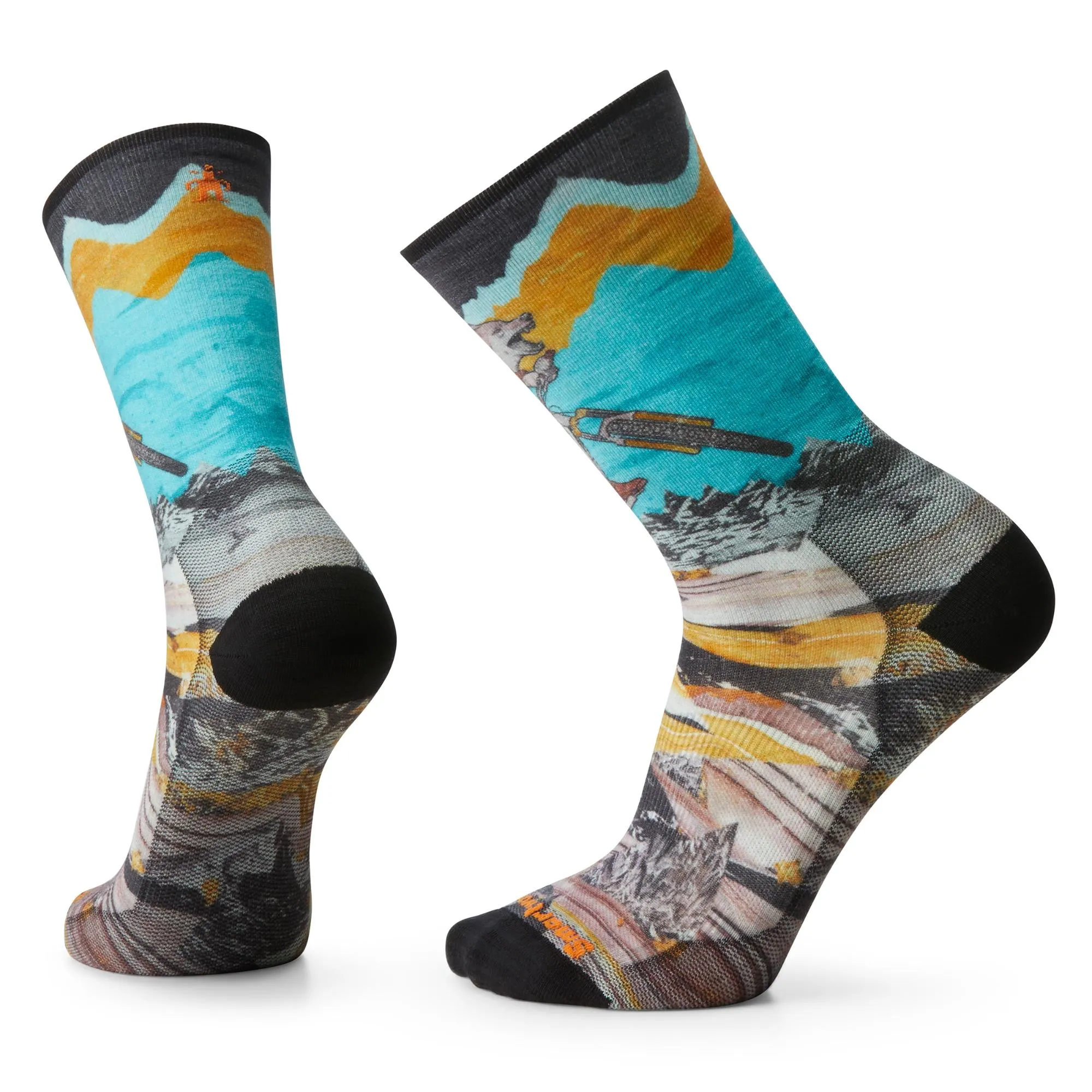 Mens Bike Zero Cushion Print Crew Socks