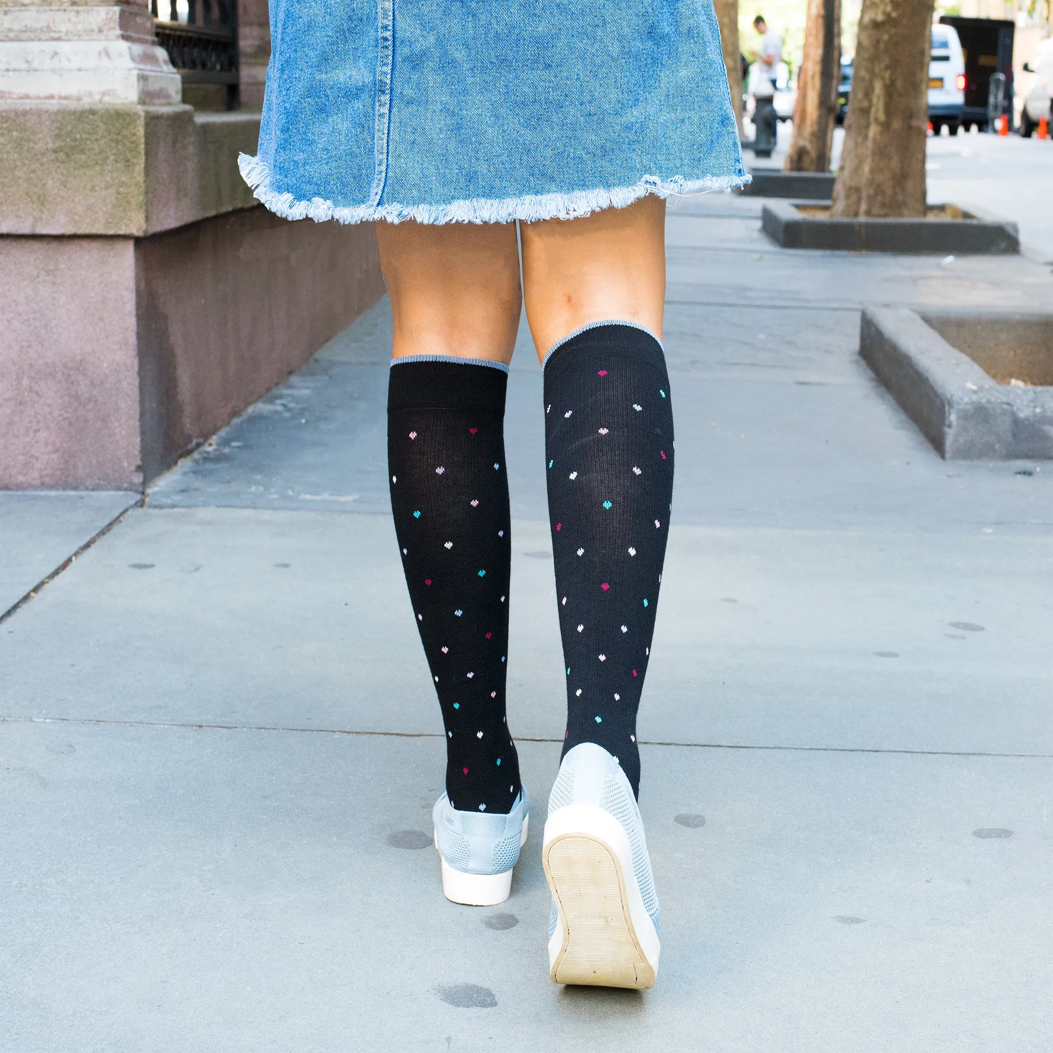 Mini Hearts | Knee-High Compression Socks For Women