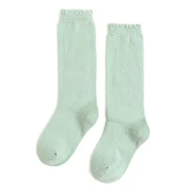 Mint Scalloped Knee High Socks