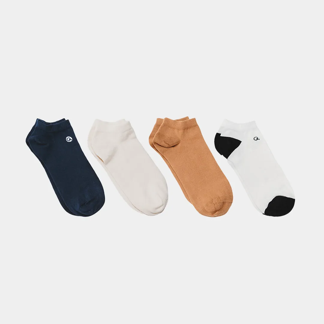 Organic Neutrals Kids' Ankle Socks (4 pack) - 98% Organic Cotton