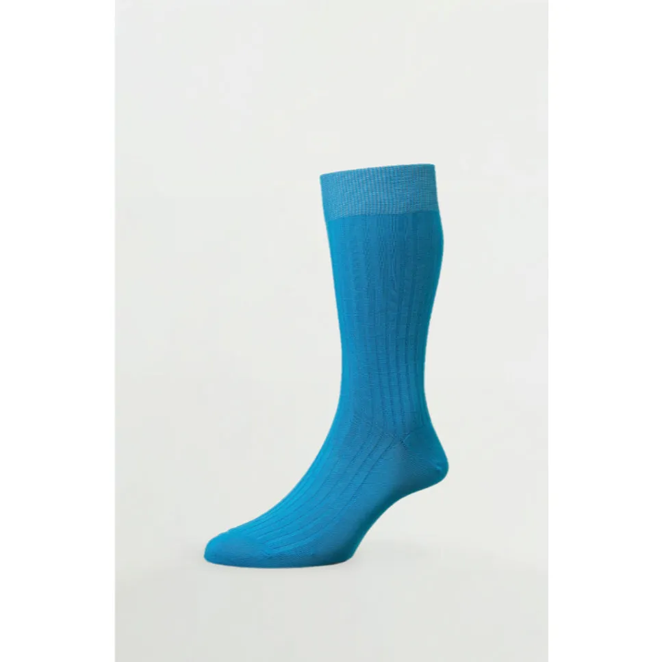 Pantherella - Danvers Turquoise Cotton English Made - Socks