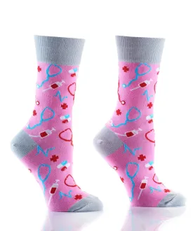 "Doctor" Cotton Dress Crew Socks by YO Sox - Medium