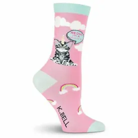 "Meow I'm a Unicorn" Crew Socks by K Bell - Medium