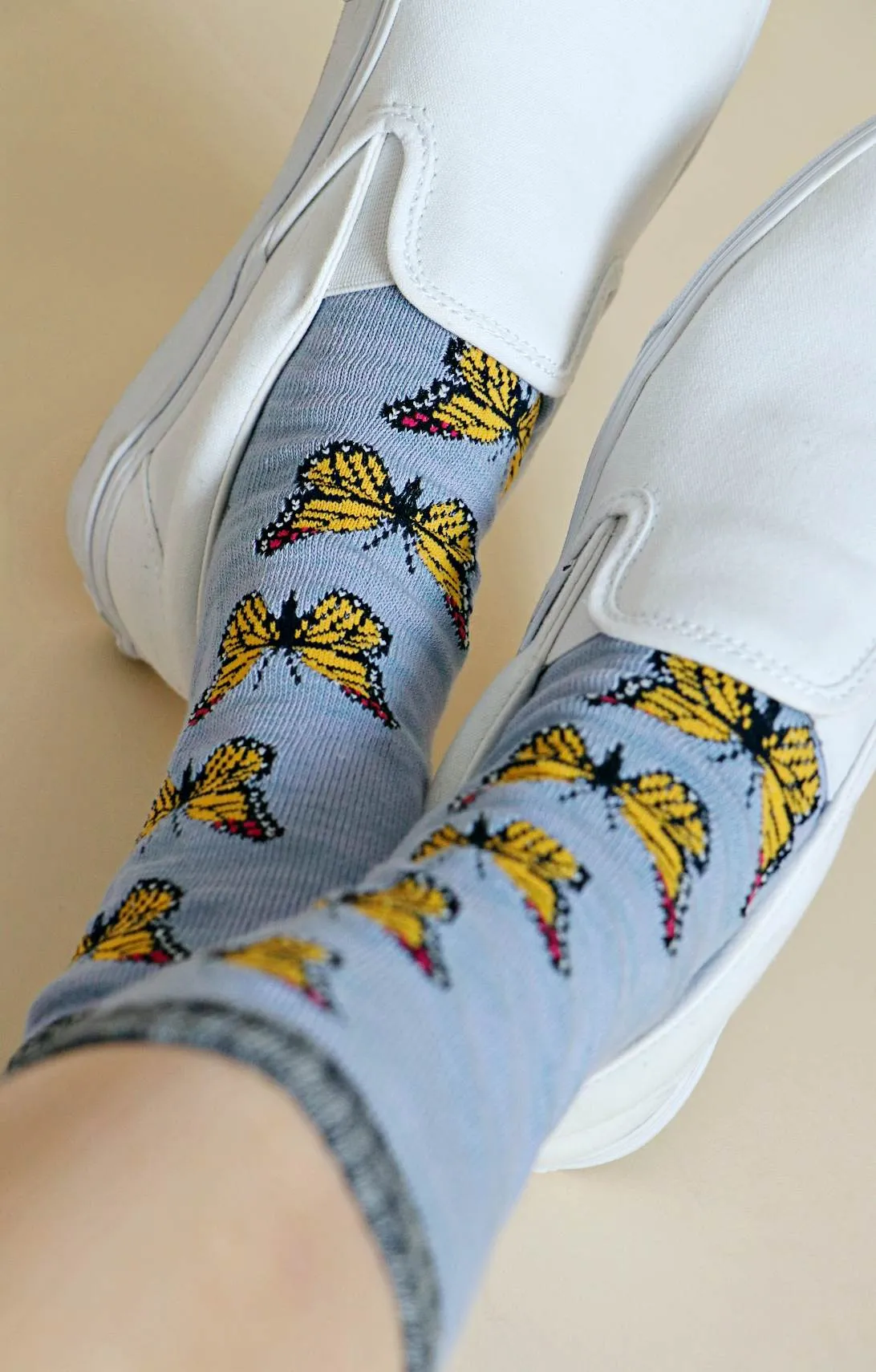 Replant Pairs "Monarch Butterfly" Organic Cotton Crew Socks