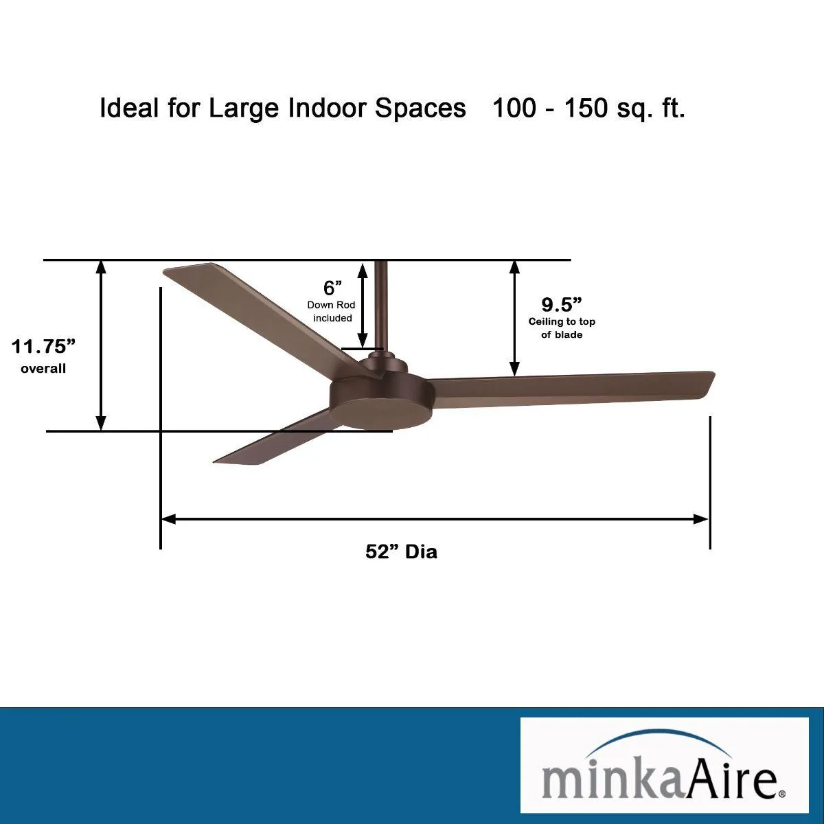 Roto 52" Bronze Ceiling Fan with Wall Control