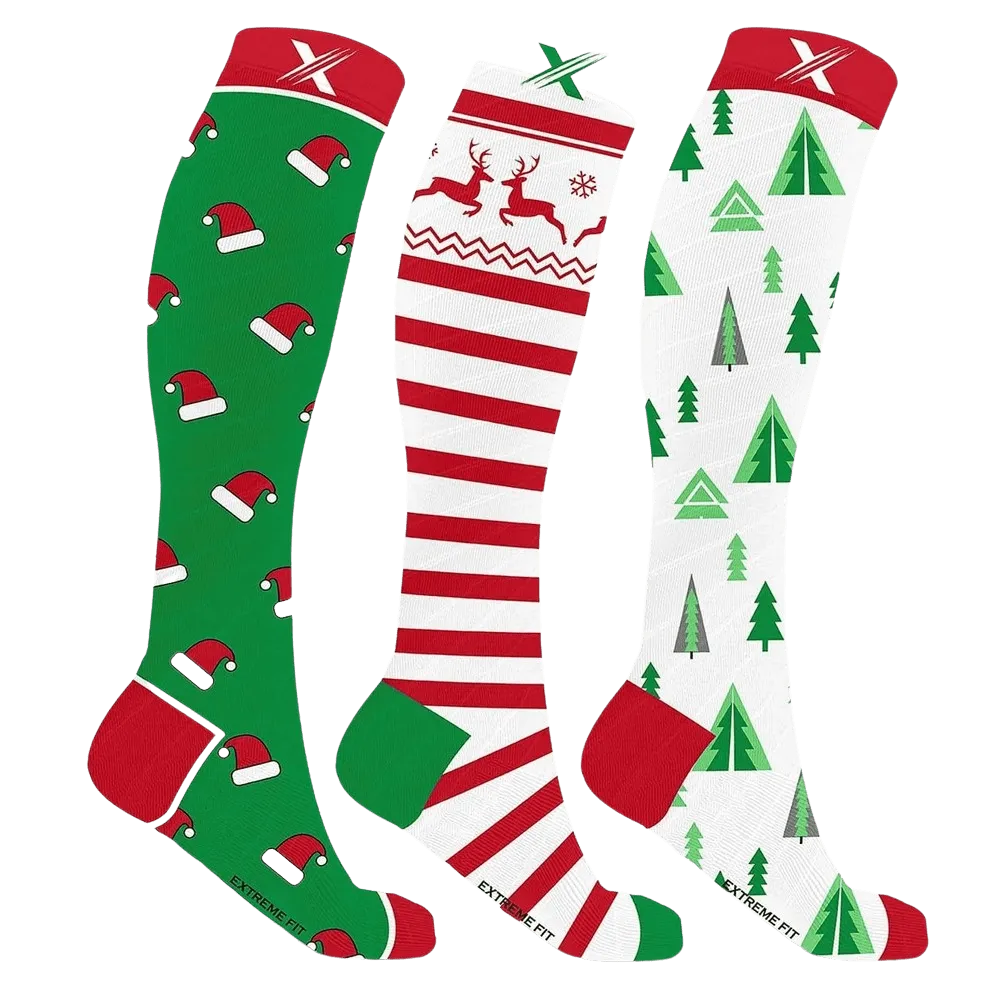 Santa is Coming Compression Socks (3-pairs)