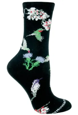 Wheel House Designs Hummingbirds on Black Sock