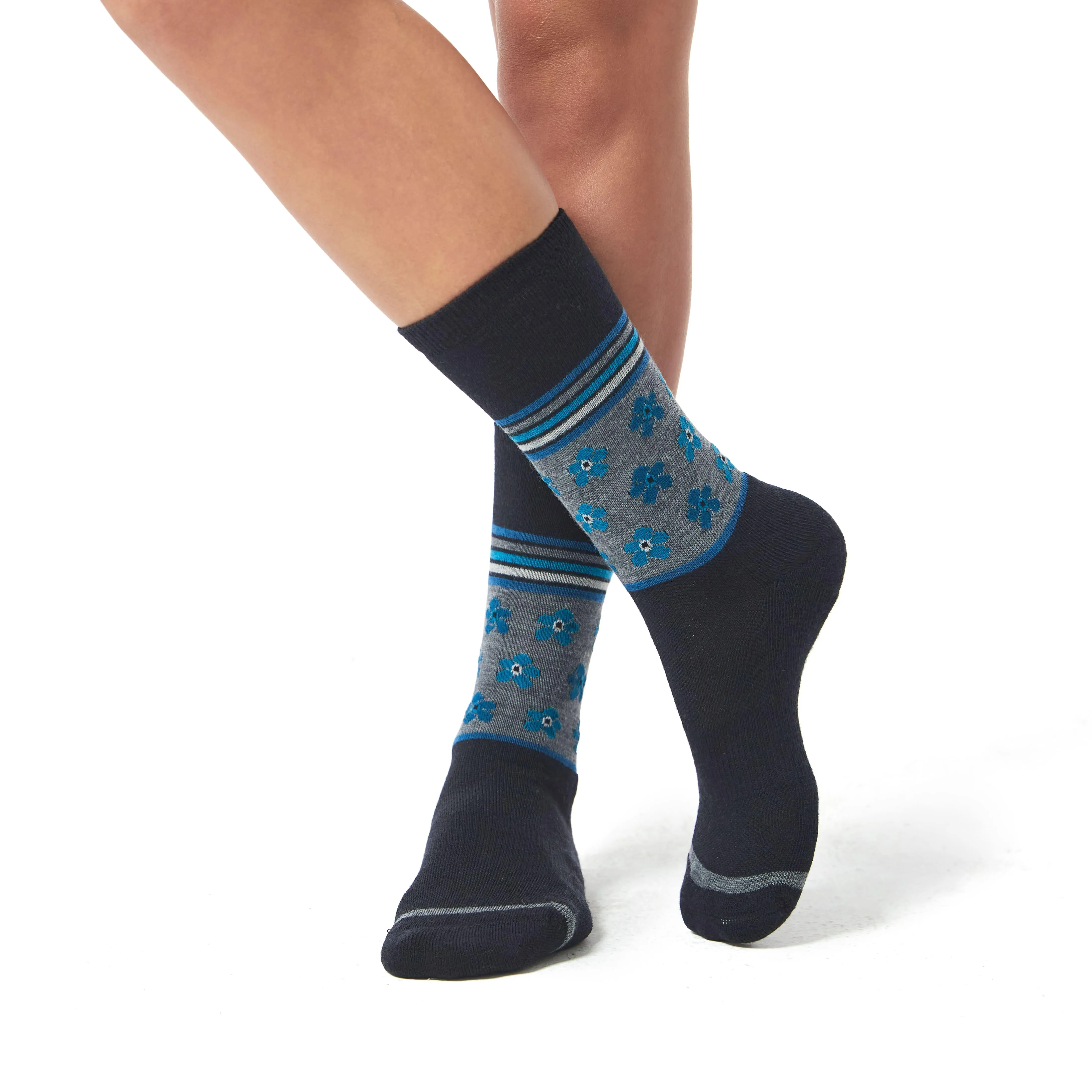 Women's Touch Wear Everyday Blue crew socks 4-packs